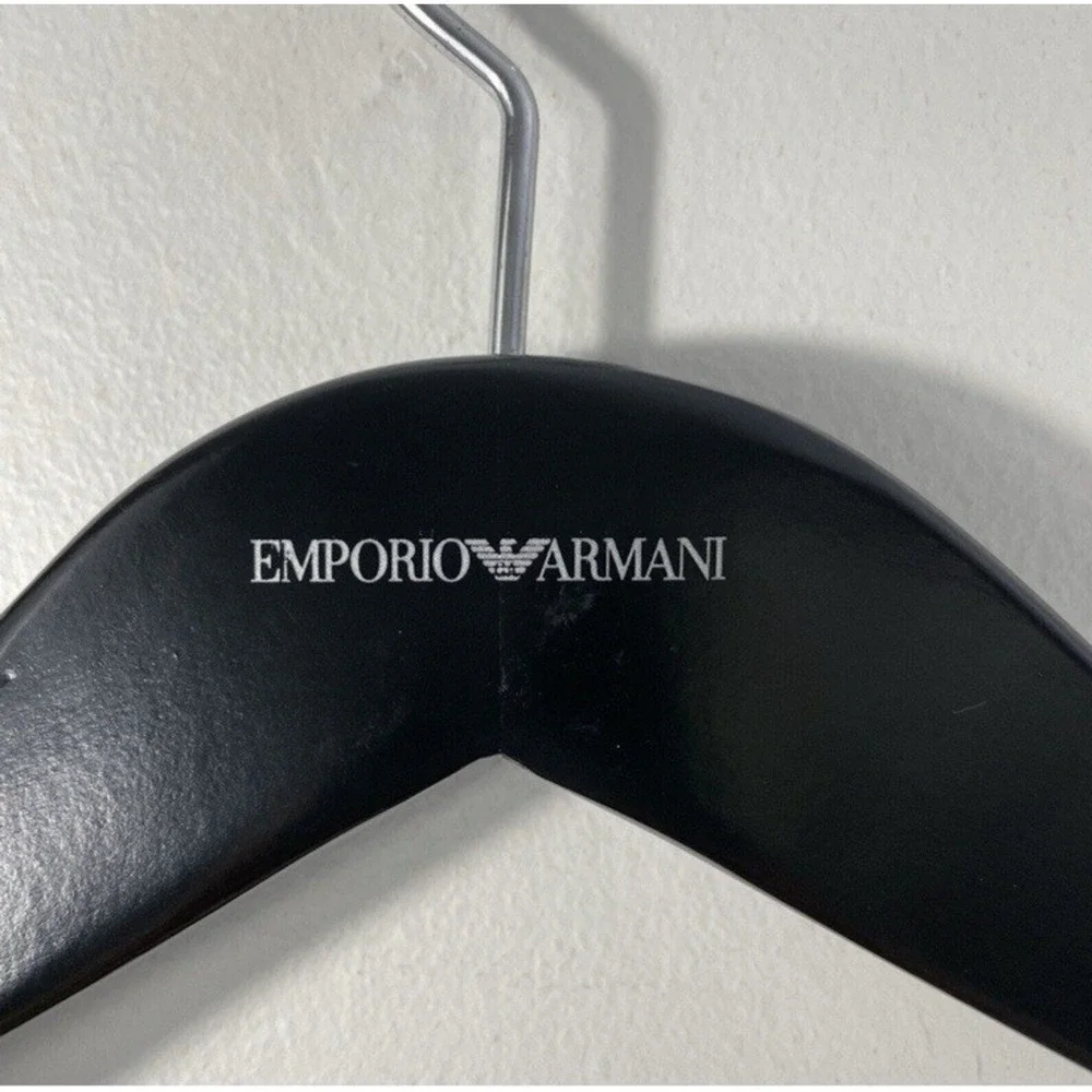 EMPORIO ARMANI Logo Black Wood Hanger For Suit, Shirts, Pants, Jackets.